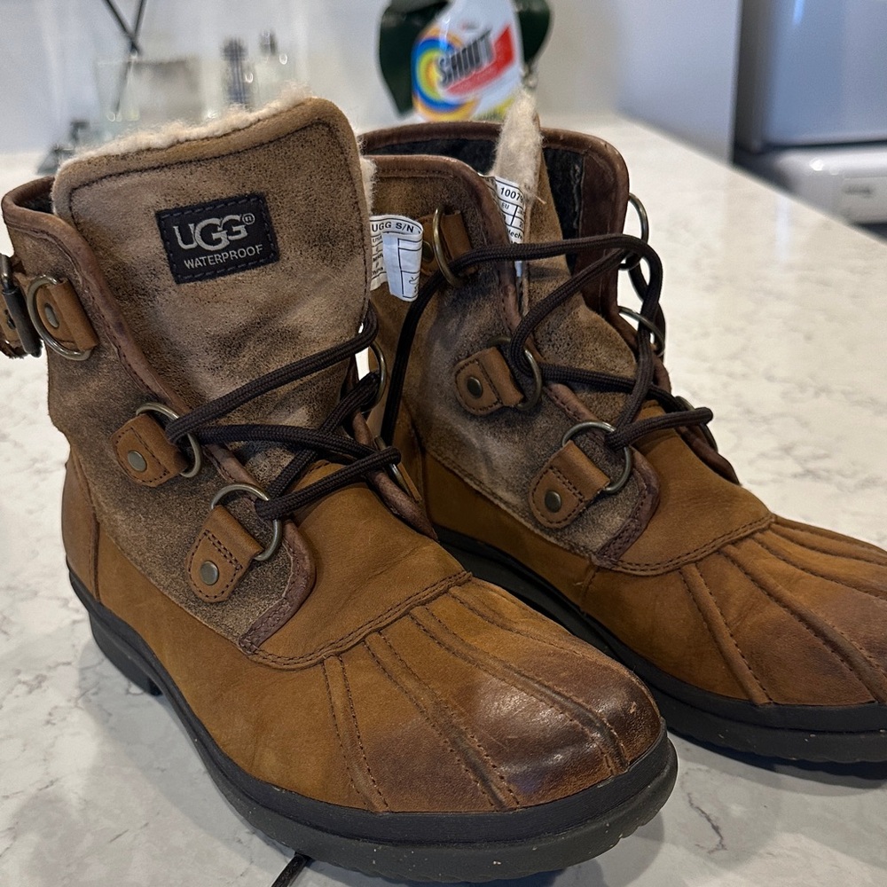 UGG Tan and Brown Waterproof Boots